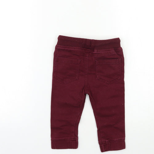 BHS Baby Red  Denim Cargo Jeans Size 9-12 Months