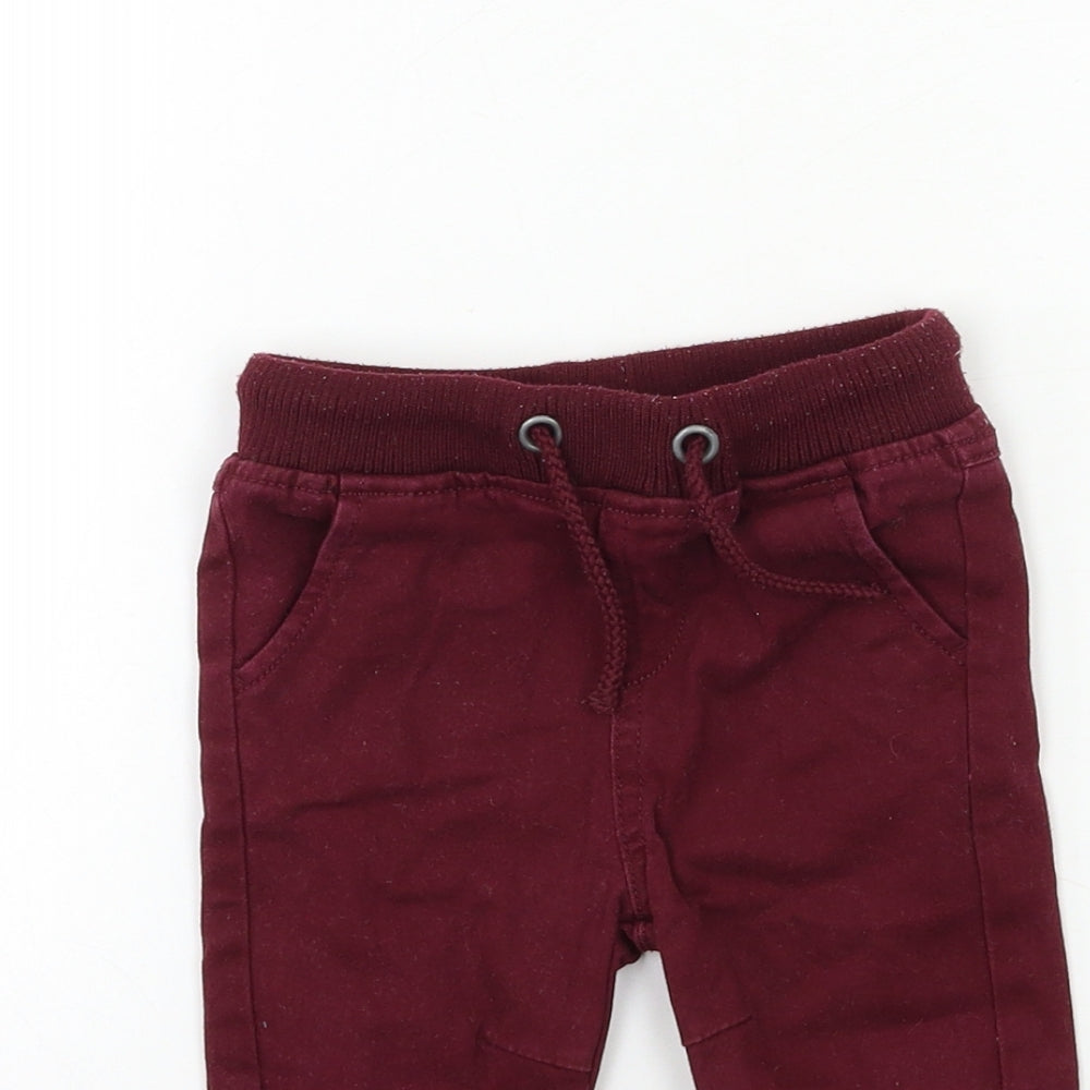 BHS Baby Red  Denim Cargo Jeans Size 9-12 Months