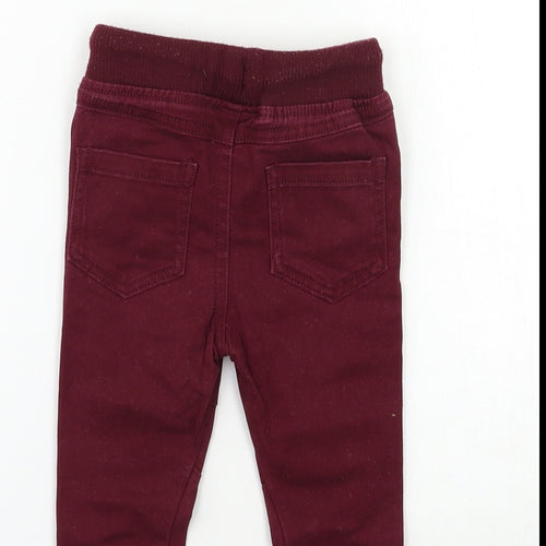 BHS Baby Red  Denim Cargo Jeans Size 9-12 Months