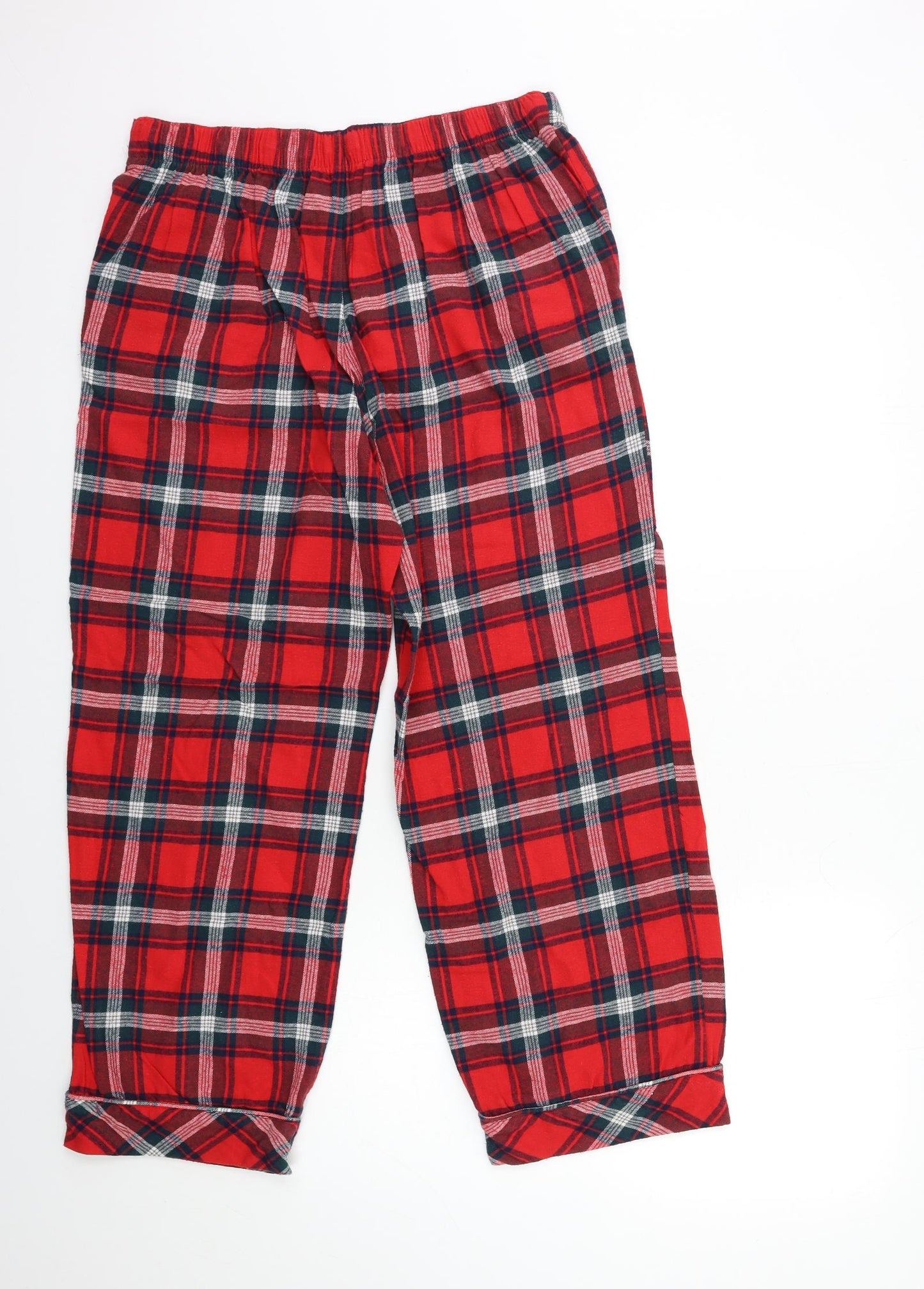 Marks and Spencer Womens Red Check  Top Pyjama Pants Size 12