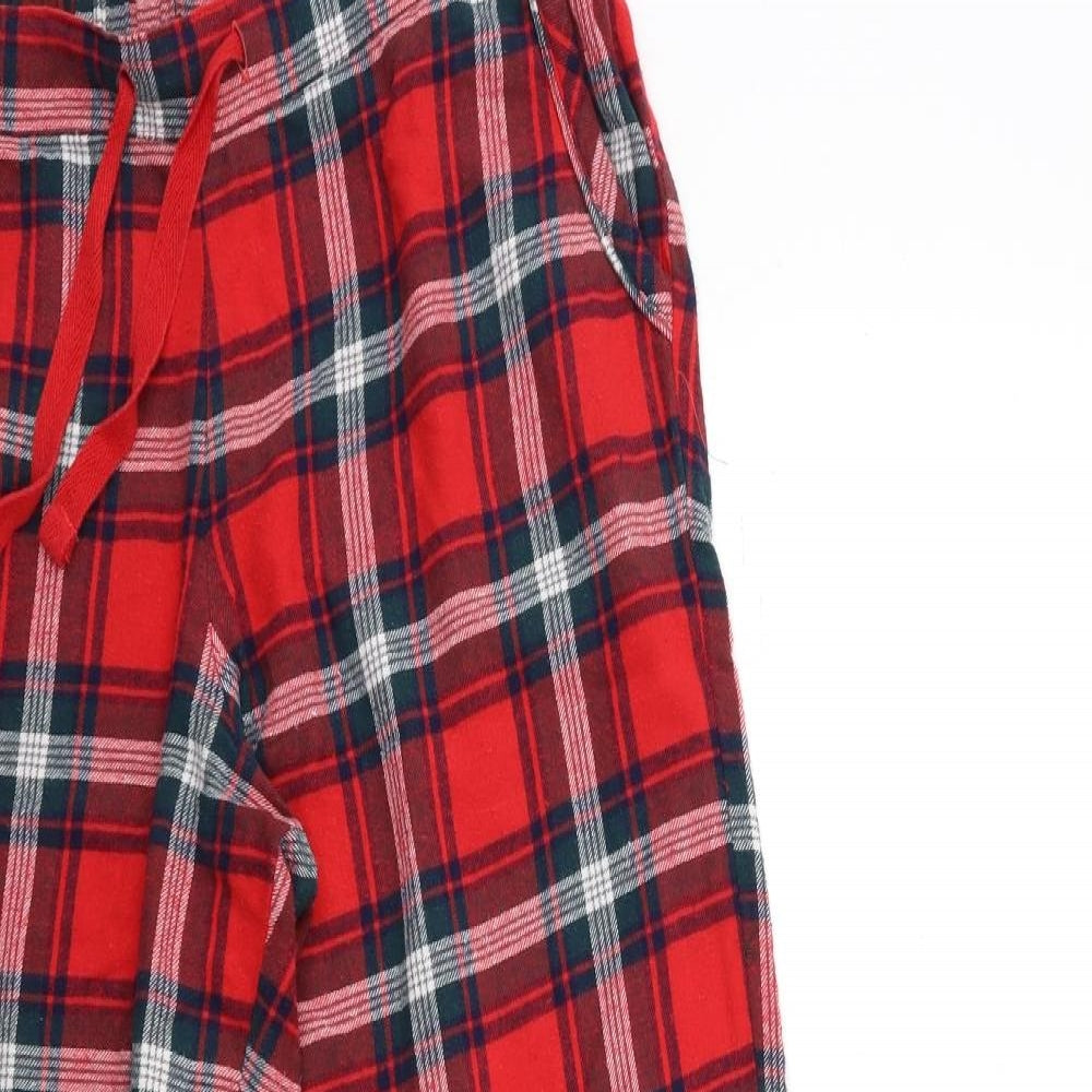 Marks and Spencer Womens Red Check  Top Pyjama Pants Size 12