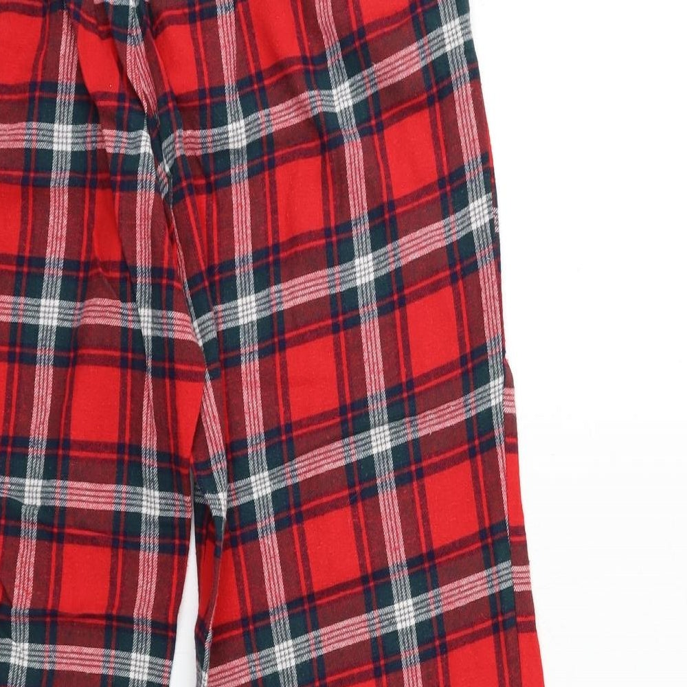 Marks and Spencer Womens Red Check  Top Pyjama Pants Size 12