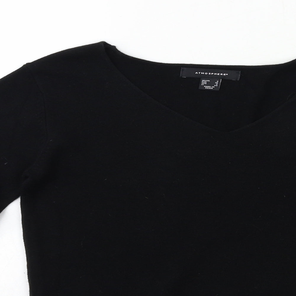Atmosphere Womens Black  Knit Pullover Jumper Size 8