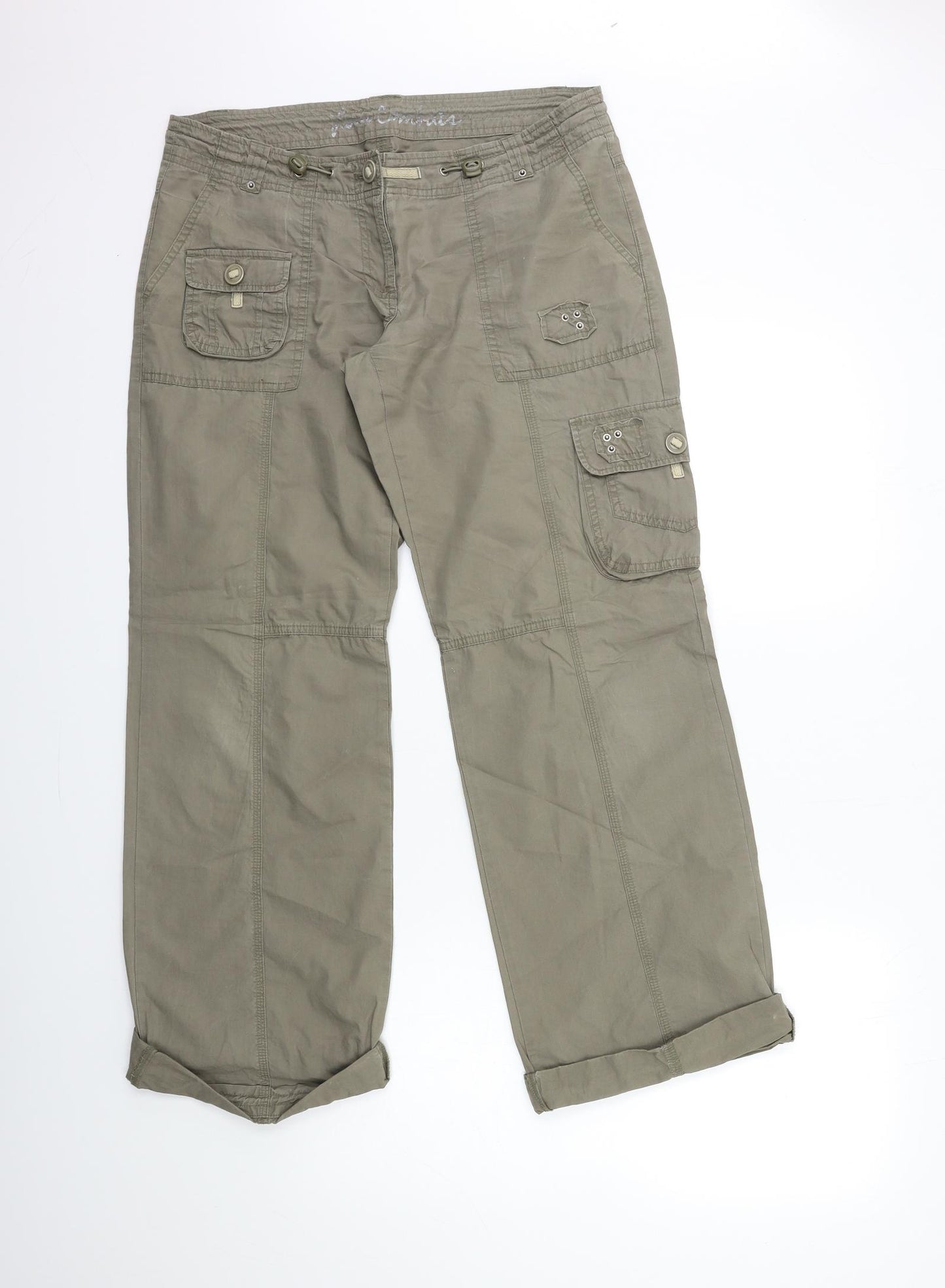 Preworn Womens Green   Cargo Trousers Size 12 L29 in