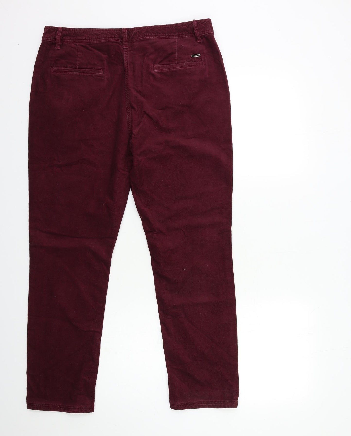 Per Una Womens Red  Corduroy Trousers  Size 14 L27 in