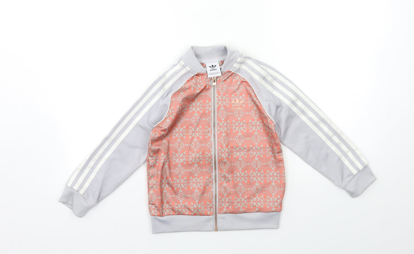 adidas Girls Pink Geometric  Jacket  Size 5-6 Years
