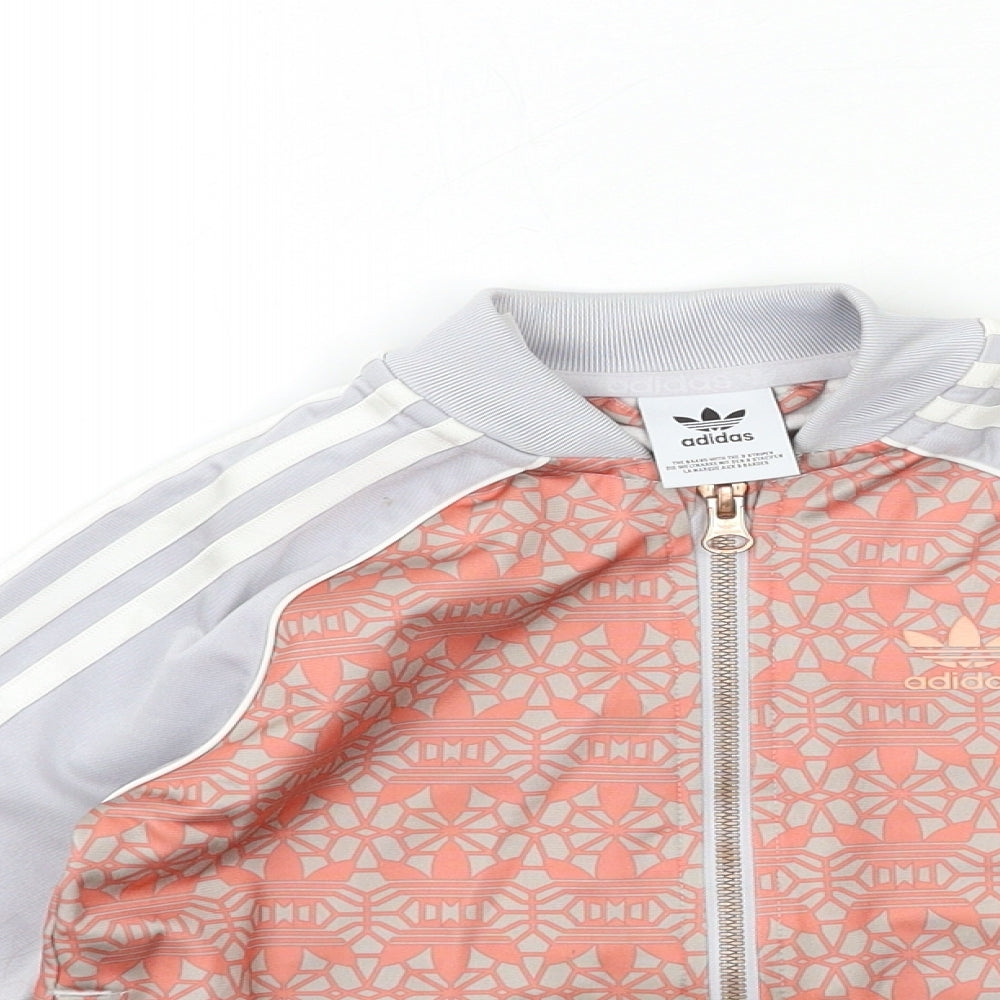 adidas Girls Pink Geometric  Jacket  Size 5-6 Years