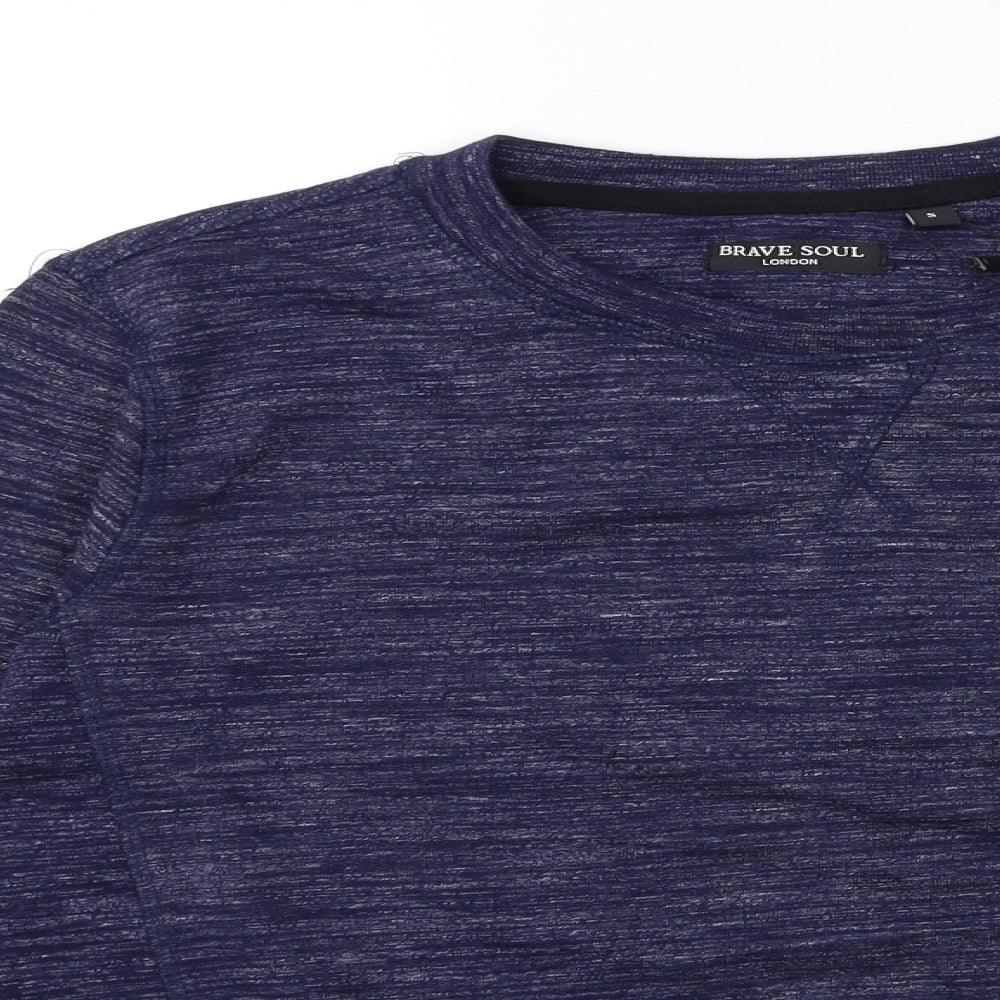 Brave Soul Mens Blue   Pullover Sweatshirt Size S