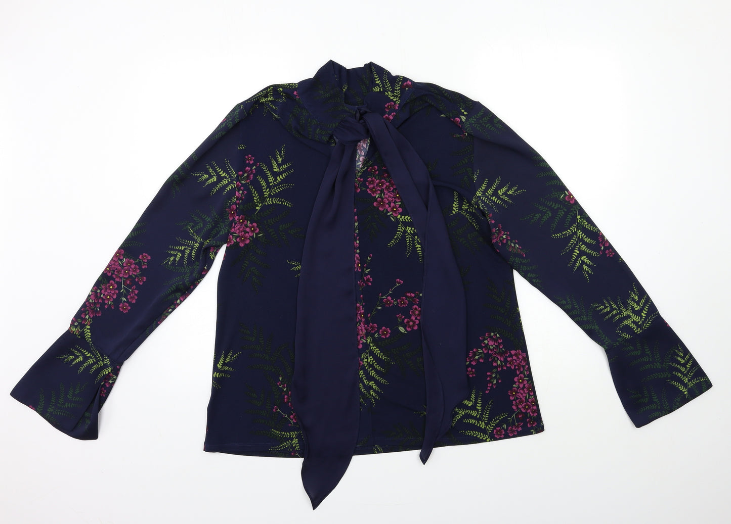NEXT Womens Blue Floral  Basic Blouse Size 16