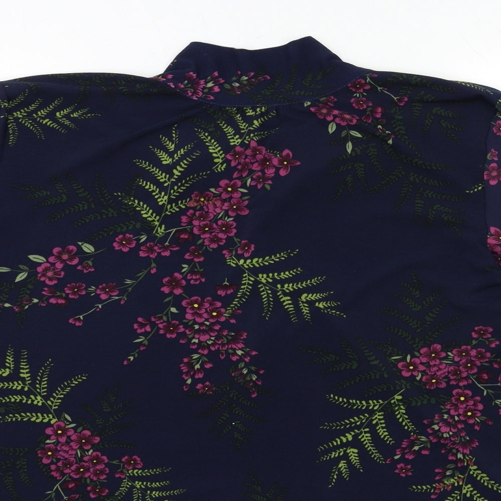 NEXT Womens Blue Floral  Basic Blouse Size 16