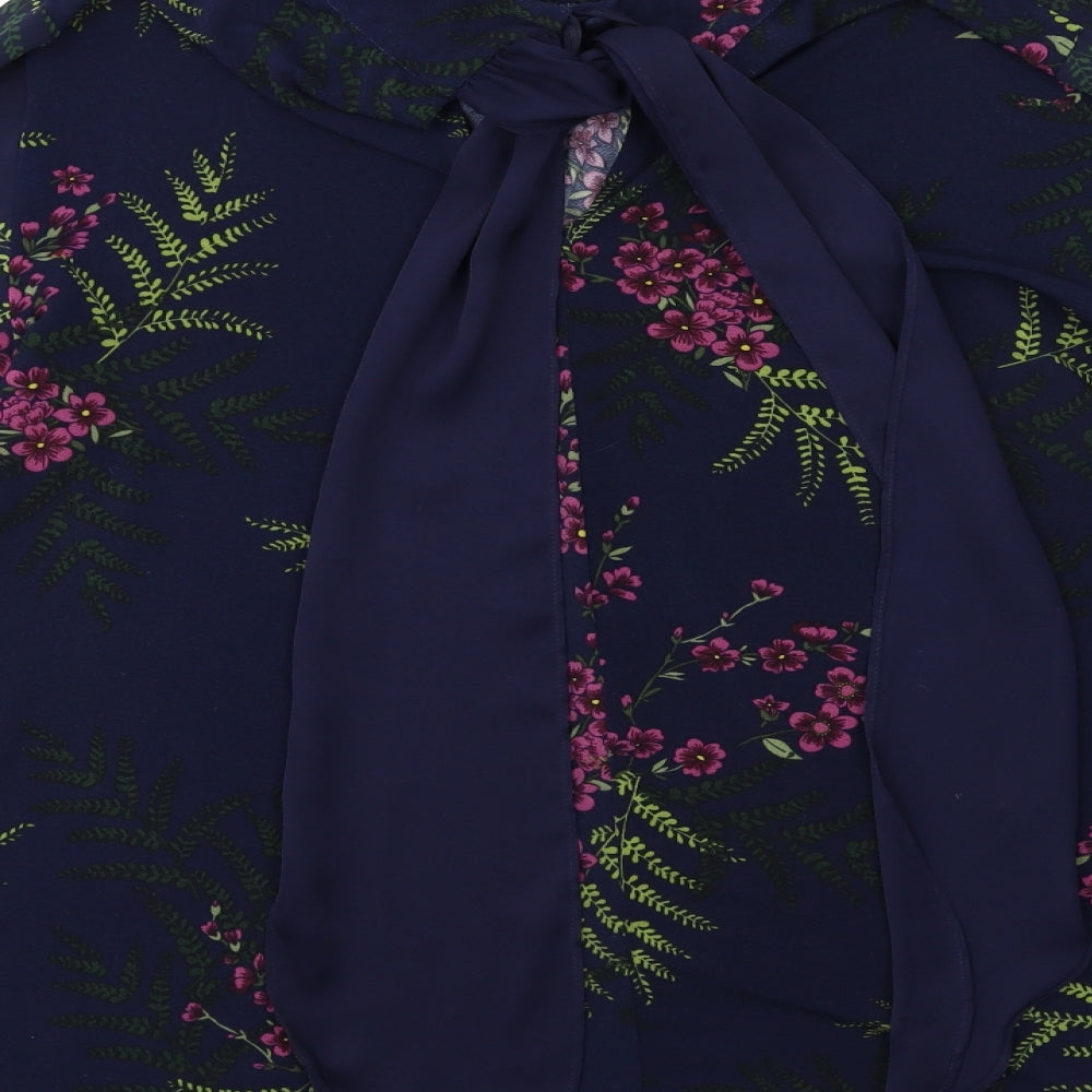 NEXT Womens Blue Floral  Basic Blouse Size 16