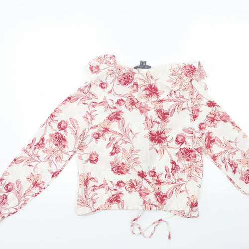 Primark Womens White Floral  Basic Blouse Size 6