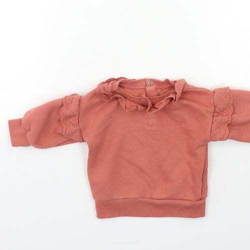 Primark Baby Pink   Pullover Jumper Size 3-6 Months  - frill