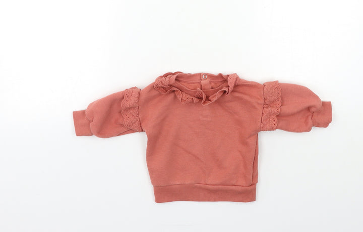 Primark Baby Pink Pullover Jumper Size 3-6 Months - frill