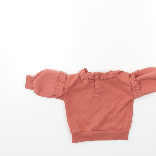 Primark Baby Pink   Pullover Jumper Size 3-6 Months  - frill