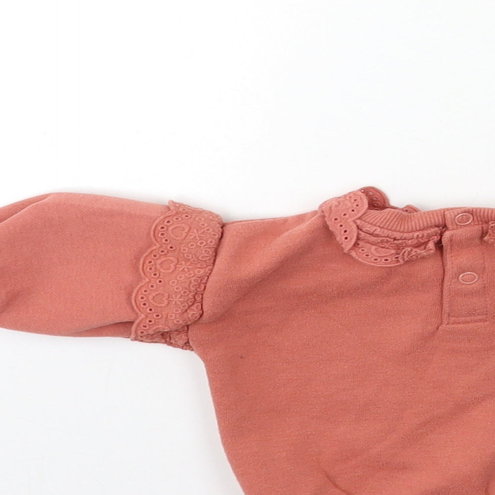 Primark Baby Pink   Pullover Jumper Size 3-6 Months  - frill
