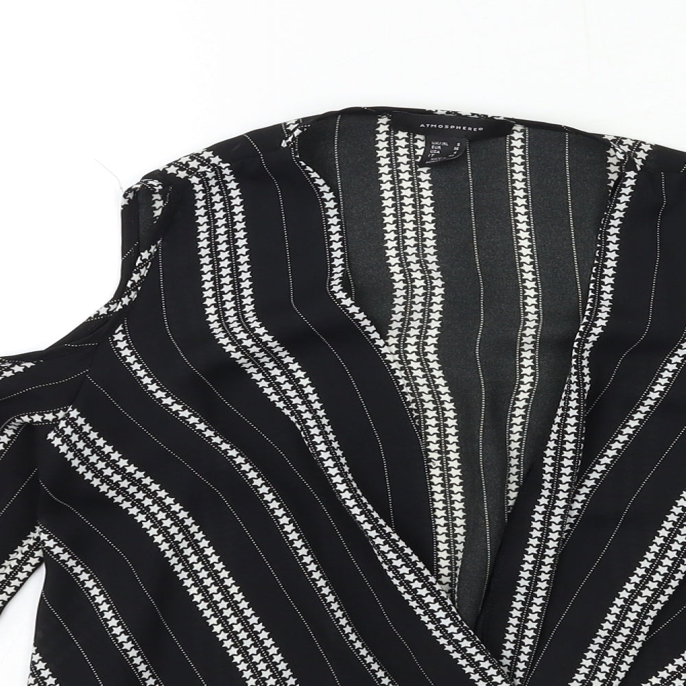 Atmosphere Womens Black Striped  Basic Blouse Size S