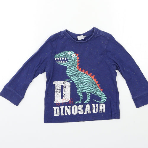 Mini Club Baby Blue   Basic T-Shirt Size 18-24 Months  - DINOSAUR