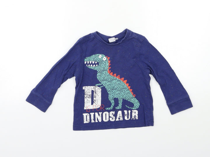 Mini Club Baby Blue   Basic T-Shirt Size 18-24 Months  - DINOSAUR