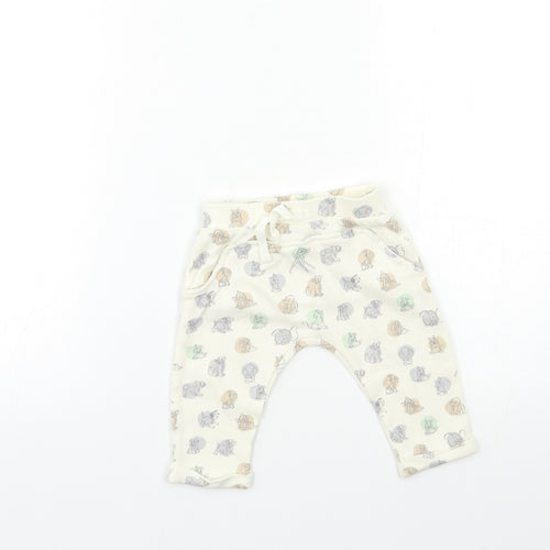 George Baby Beige Animal Print  Jogger Trousers Size 3-6 Months  - Lion king