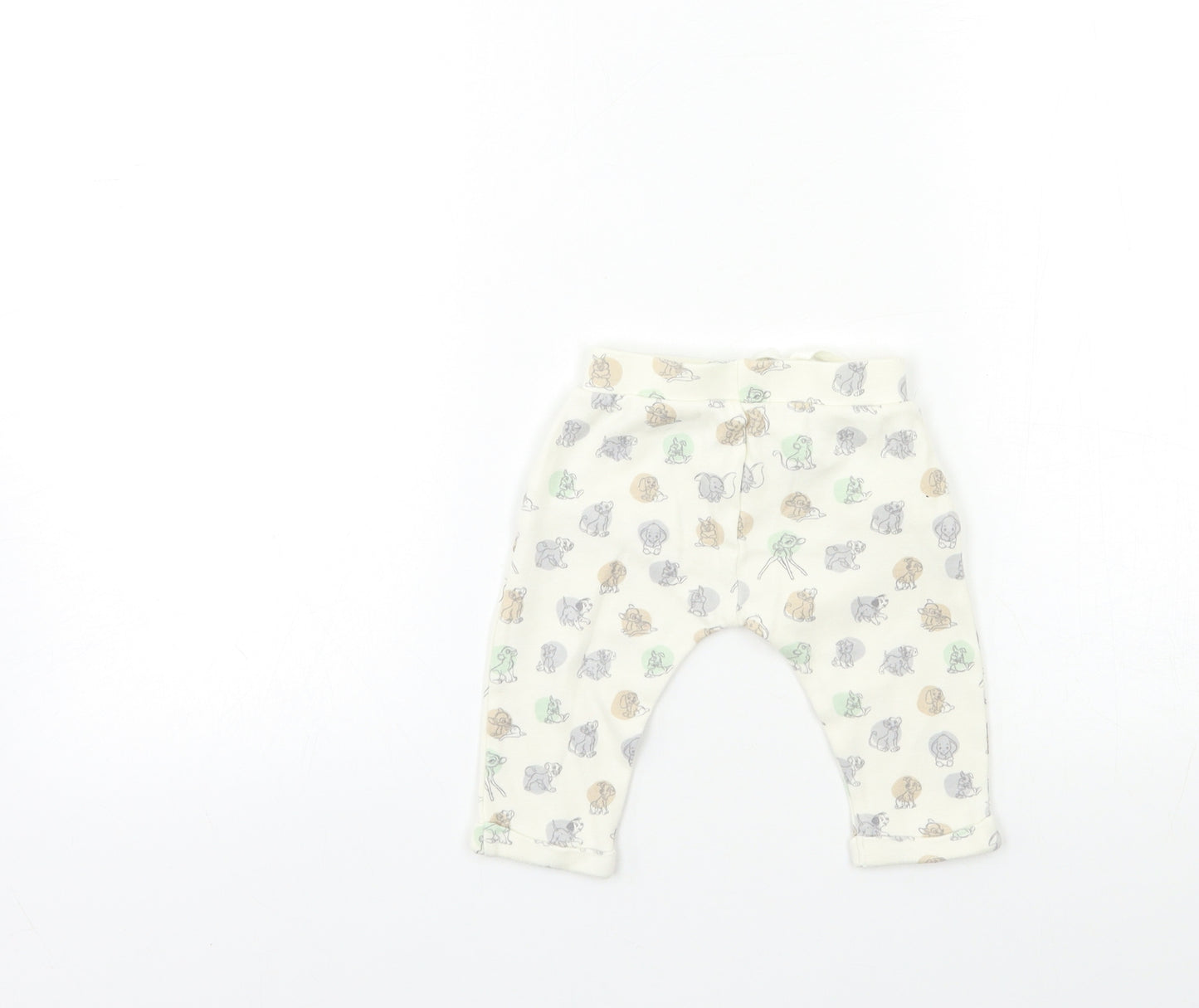George Baby Beige Animal Print  Jogger Trousers Size 3-6 Months  - Lion king