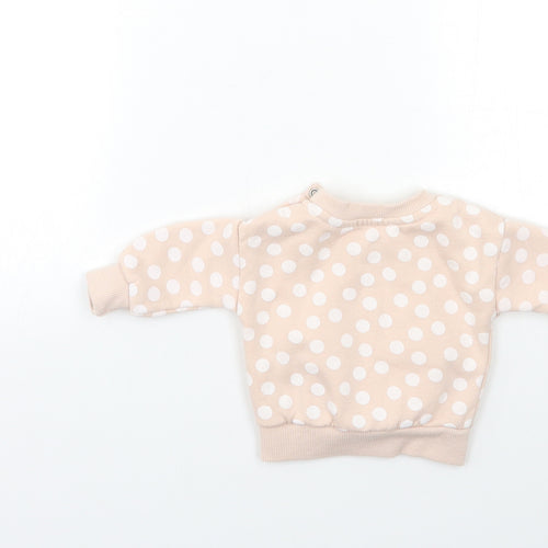 Primark Baby Pink Polka Dot  Pullover Jumper Size 0-3 Months  - PENGUIN