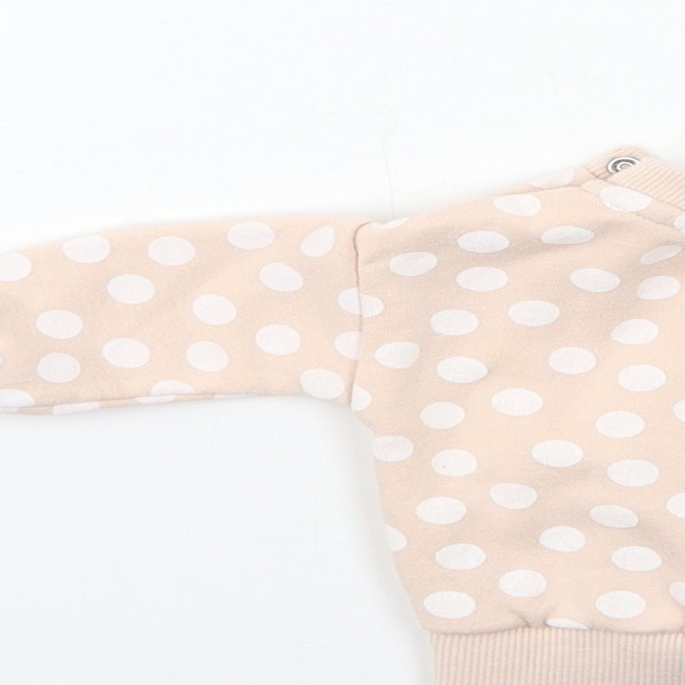 Primark Baby Pink Polka Dot  Pullover Jumper Size 0-3 Months  - PENGUIN
