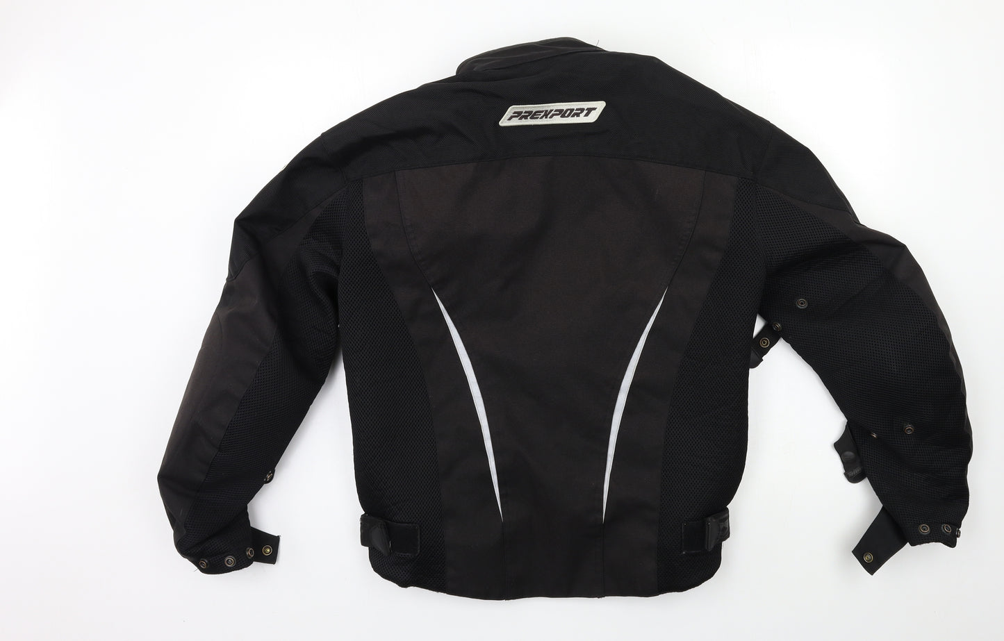 prexport Mens Black   Biker Coat Size M  - shoulder pads