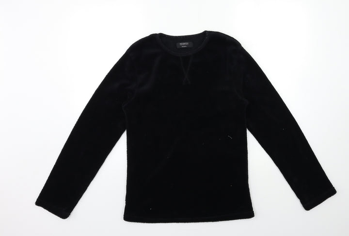Hudson Boys Black Fleece Pyjama Top Size S