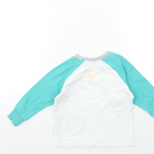 Matalan Baby White Geometric  Basic T-Shirt Size 18-24 Months  - DINOSAUR