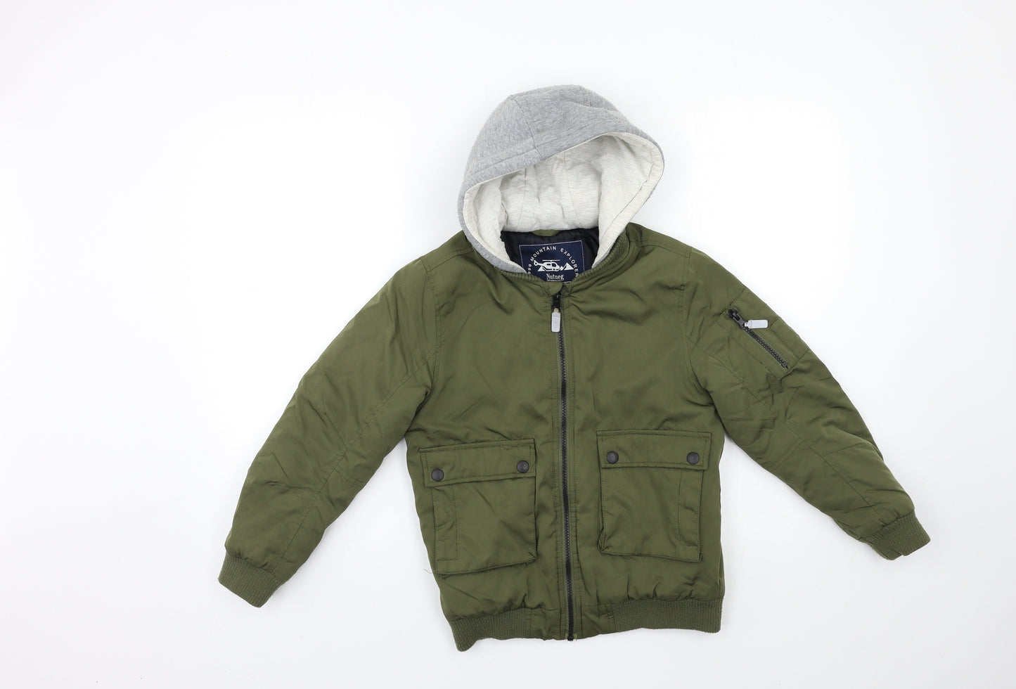 Nutmeg Boys Green   Bomber Jacket Jacket Size 8-9 Years