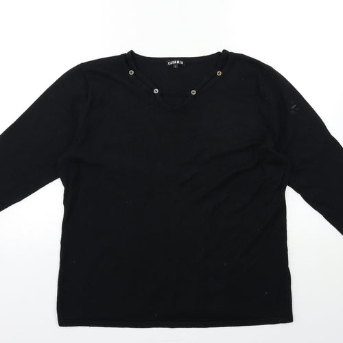 casamia Womens Black  Knit Pullover Jumper Size L