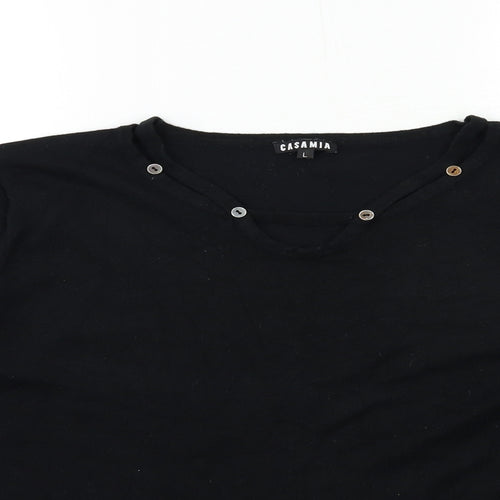 casamia Womens Black  Knit Pullover Jumper Size L