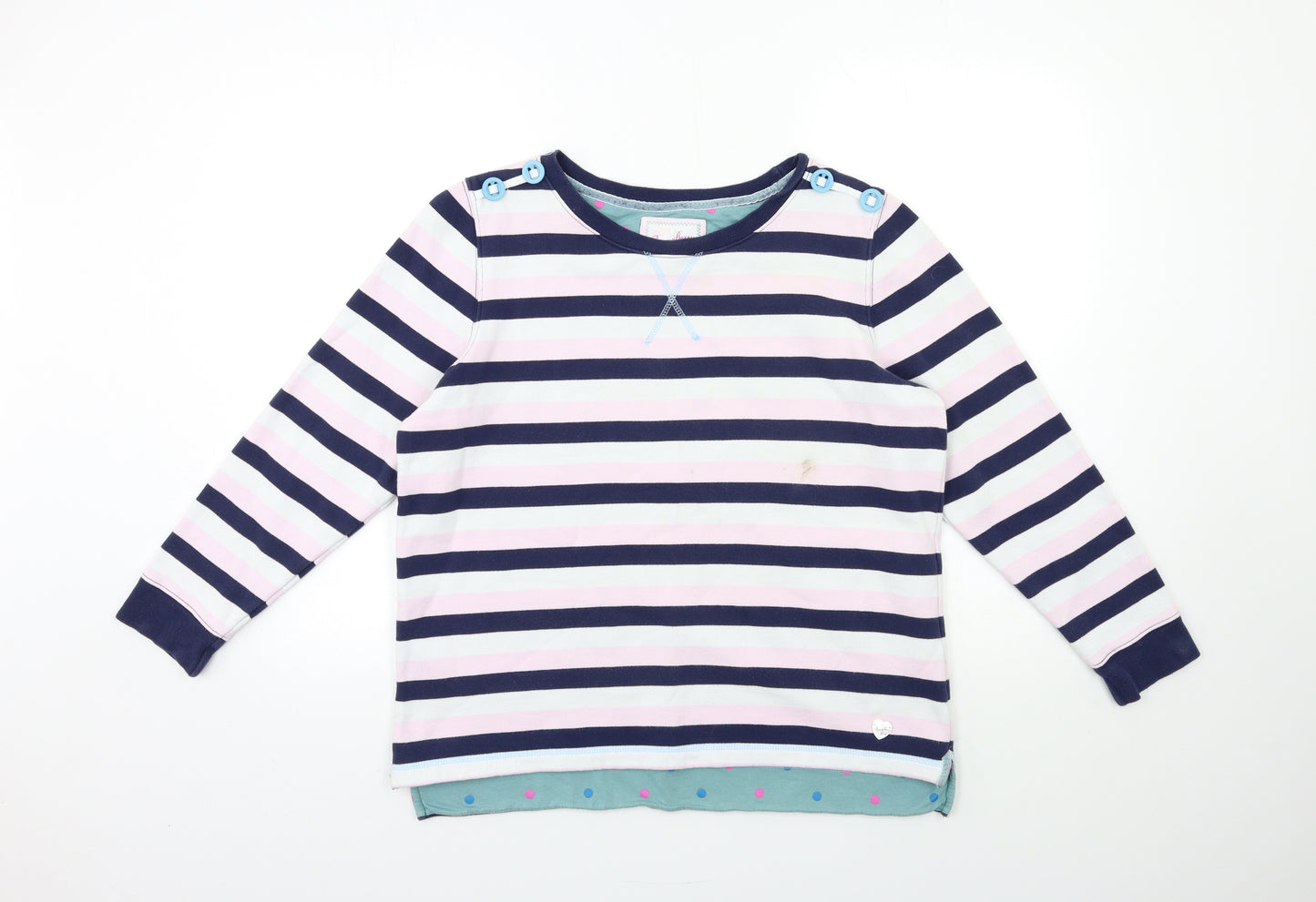 strawberry bay Womens Pink Striped  Pullover Sweatshirt Size 16