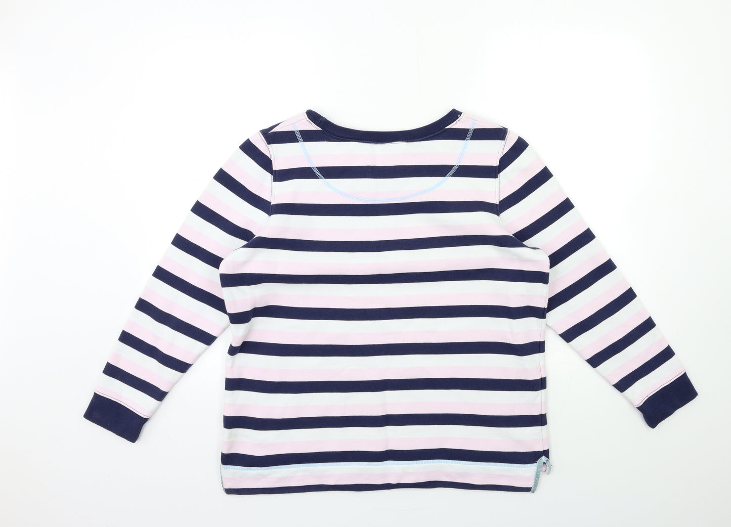 strawberry bay Womens Pink Striped  Pullover Sweatshirt Size 16