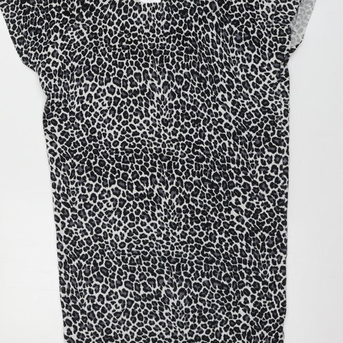 Papaya Womens Grey Animal Print Knit Pullover Jumper Size 16