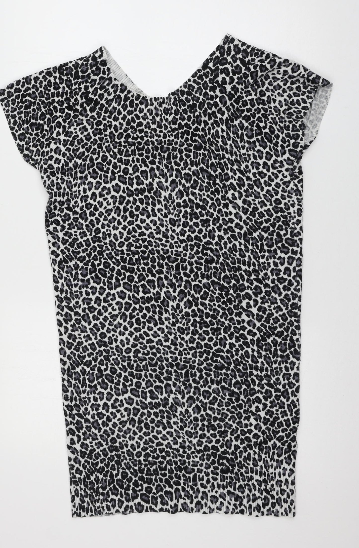 Papaya Womens Grey Animal Print Knit Pullover Jumper Size 16