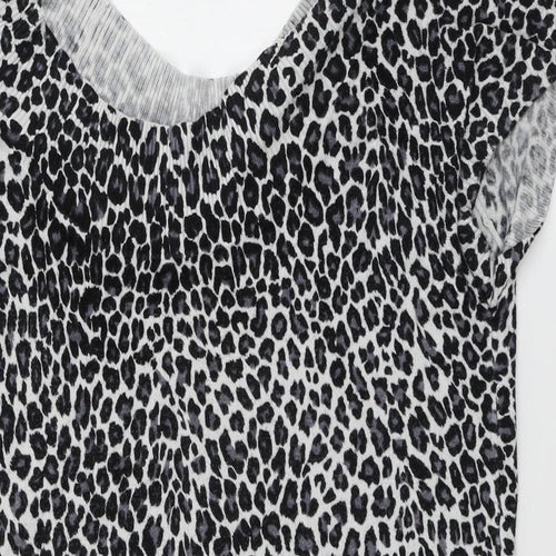 Papaya Womens Grey Animal Print Knit Pullover Jumper Size 16