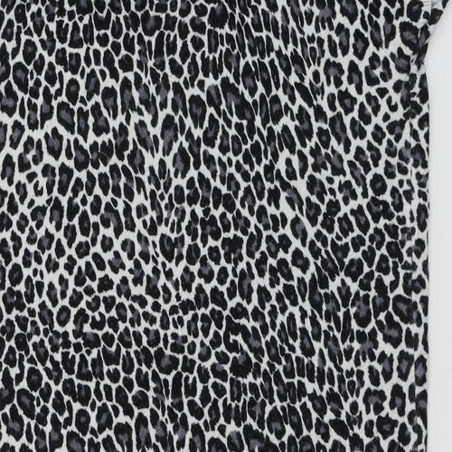 Papaya Womens Grey Animal Print Knit Pullover Jumper Size 16