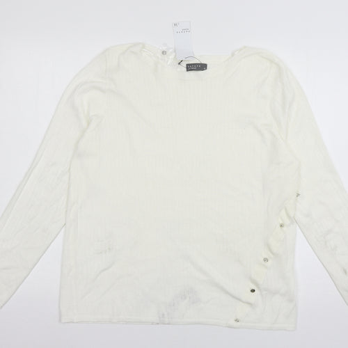 Papaya Womens White  Knit Pullover Jumper Size 20