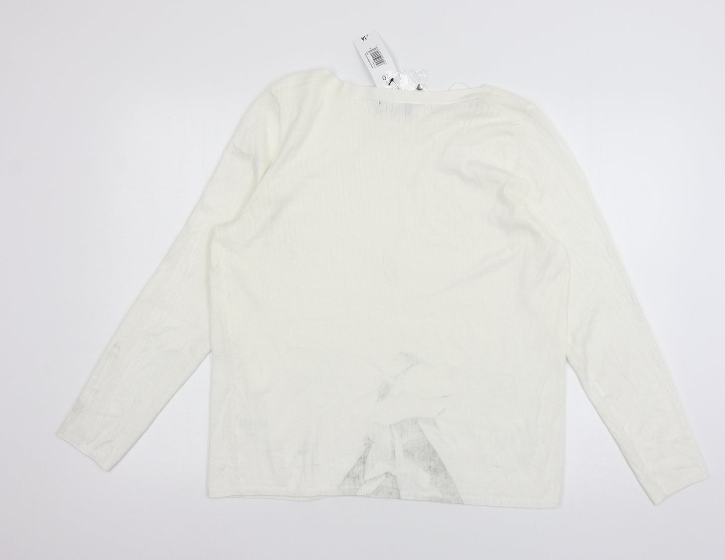 Papaya Womens White  Knit Pullover Jumper Size 20