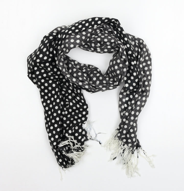 Preworn Womens Black Polka Dot Knit  Scarf