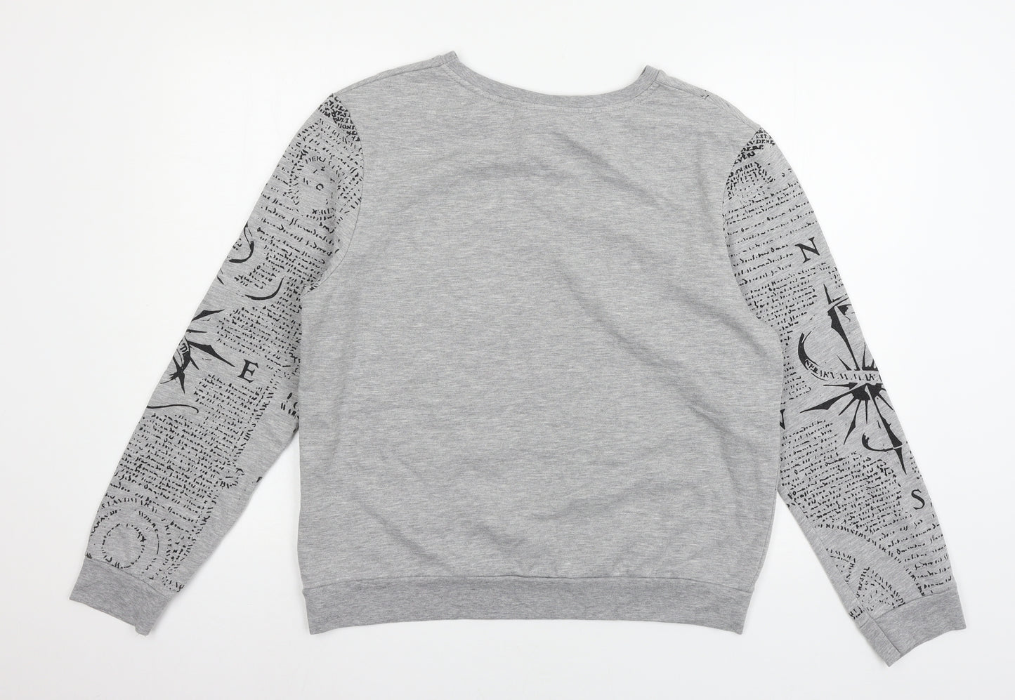 Harry Potter Womens Grey  Jersey Pullover Sweatshirt Size 14  - Marauders Map