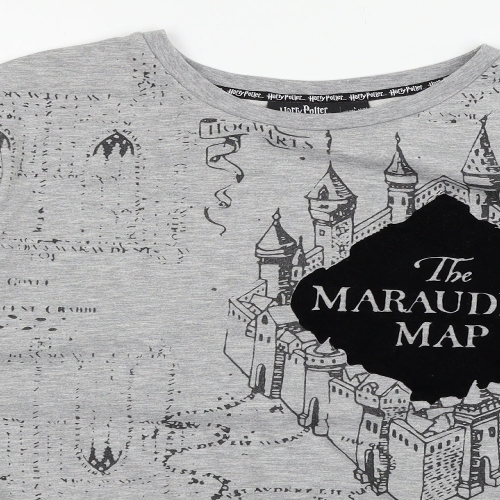 Harry Potter Womens Grey  Jersey Pullover Sweatshirt Size 14  - Marauders Map