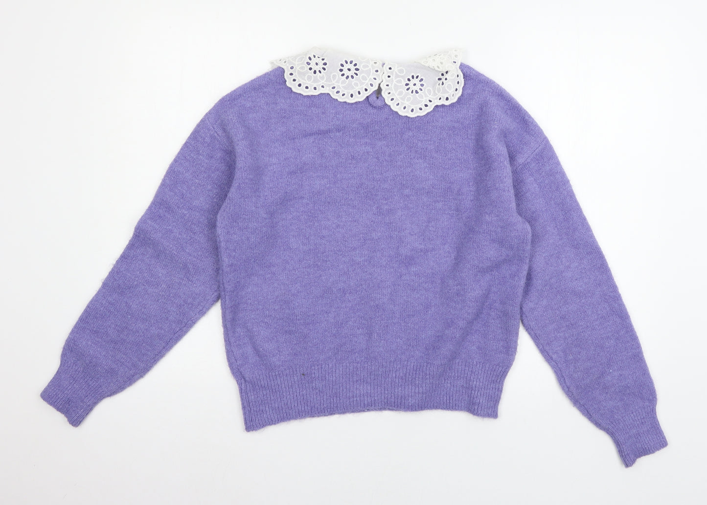 New Look Womens Purple  Knit Pullover Jumper Size S