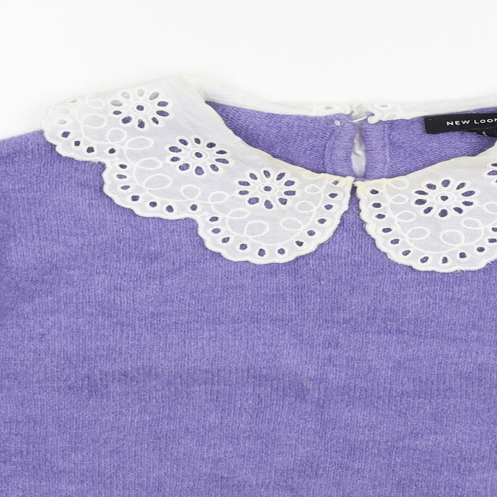 New Look Womens Purple  Knit Pullover Jumper Size S