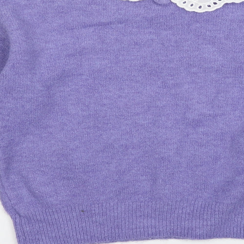 New Look Womens Purple  Knit Pullover Jumper Size S