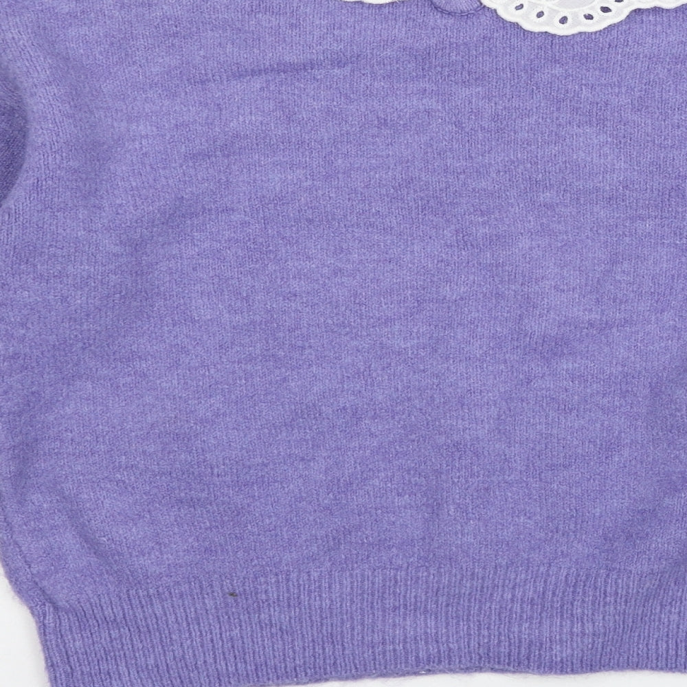 New Look Womens Purple  Knit Pullover Jumper Size S