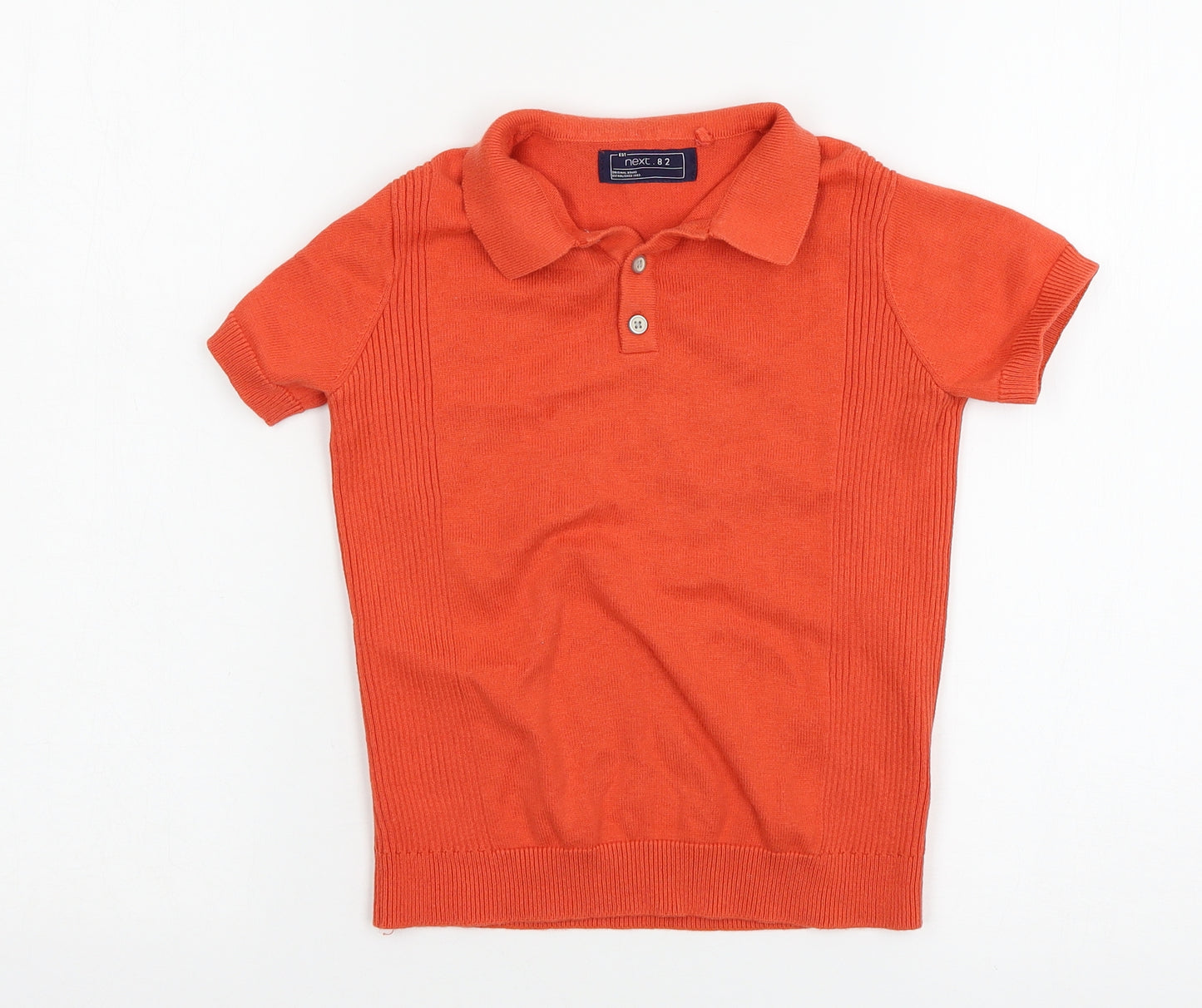NEXT Boys Orange  Knit Basic T-Shirt Size 7 Years