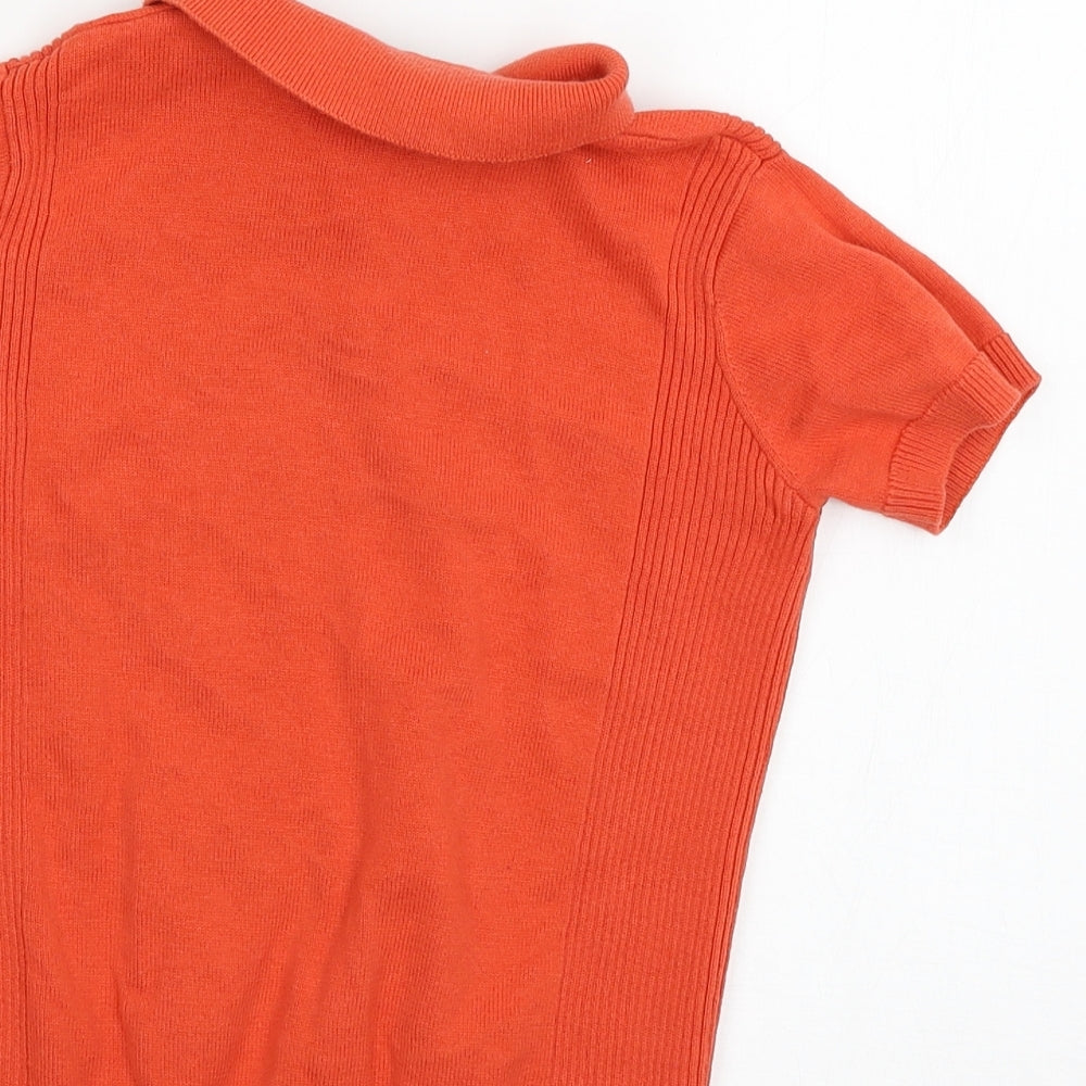 NEXT Boys Orange  Knit Basic T-Shirt Size 7 Years
